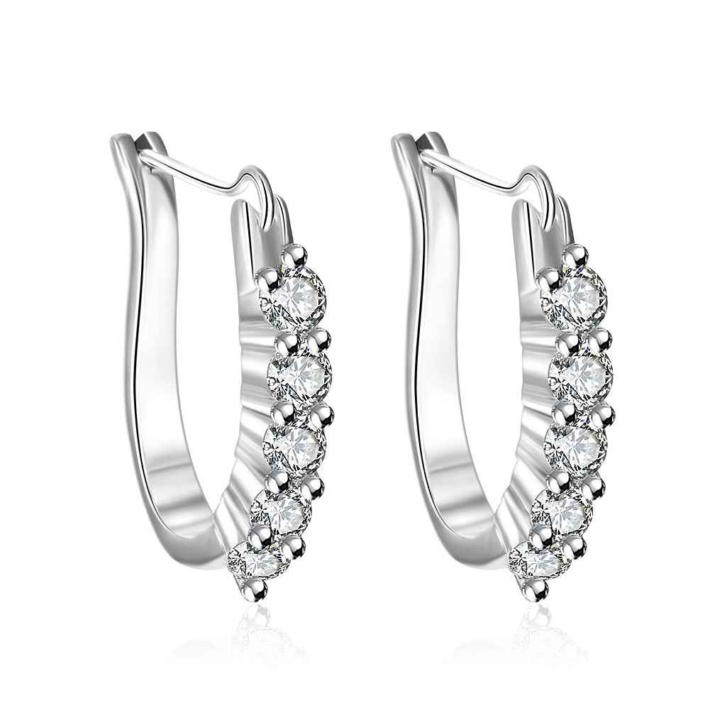 hot sell 2015 newest silver plated earings fashion jewelry Cute Zircon stud earings Costume Jewellery SMTE312
