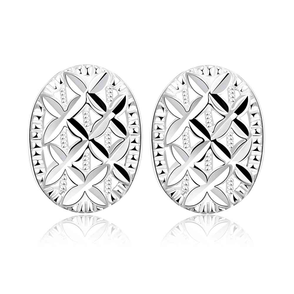 hot sell Hot 2015 silver plated earings fashion jewelry Oval box stud pendientes to.us bear prices in euros SMTE655