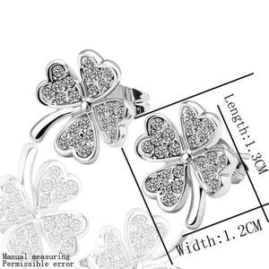 hot sell New 2016 Austrian Crystal earrings for women bn clover stud earrings pendientes collier plastron SMTPE084