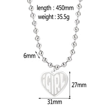 Load image into Gallery viewer, necklace she devil Women Igirl Heart Pendant Necklace Stainless Steel Harajuku Female Gothic Streetwear Chain Necklace