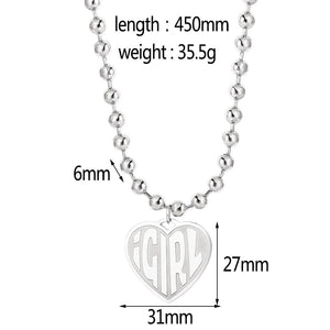 necklace she devil Women Igirl Heart Pendant Necklace Stainless Steel Harajuku Female Gothic Streetwear Chain Necklace