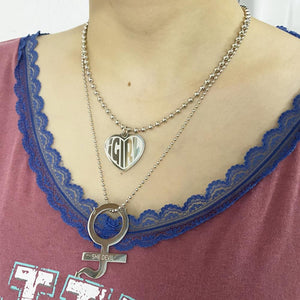 necklace she devil Women Igirl Heart Pendant Necklace Stainless Steel Harajuku Female Gothic Streetwear Chain Necklace