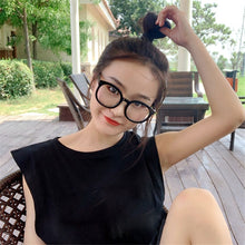 Load image into Gallery viewer, iboode 2023 Black Round Eyewear Frame Women Retro Big Optical Glasses Frame for Myopia Women Men Clear Lens Spectacles