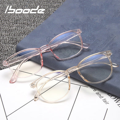 iboode Montatura per occhiali unisex anti luce blu per donna Uomo Montatura per occhiali semplice anti raggi blu Occhiali con lenti trasparenti 