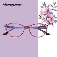 Carica l&#39;immagine nel visualizzatore di Gallery, iboode Anti-blue Light Purple Reading Glasses Women Retro Cat Eyeglasses Frame Presbyopia Clear Lens Diopter +1 +1.5 +2 +2.5 3.5