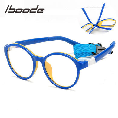 iboode Brand Children Anti-blue Light TR90 Computer Glasses Kids Boy Girl Spectacle Frame Sports non-slip Eyeglasses For Student