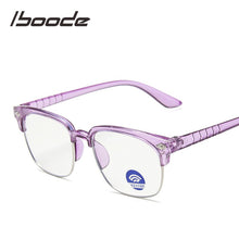 Carica l&#39;immagine nel visualizzatore di Gallery, iboode Occhiali per bambini Montatura per occhiali anti-blu Ray Quadrati trasparenti viola Occhiali ottici per PC Occhiali leggeri per occhiali Ragazza 