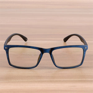 iboode Glasses Eyewear Frame Men Women Vintage Imitation Wood Grain Myopia Glasses Spectacles Frames With Clear Lens Retro