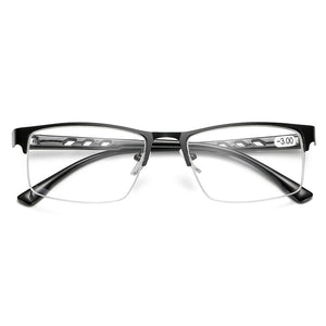 iboode Half Frame Finished Myopia Glasses Men Women Shortsighted Eyeglasses Diopter -1.5 -2.0 -2.5 -3.0 -3.5 -4.0 Unisex Eyewear