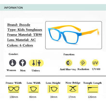 Carica l&#39;immagine nel visualizzatore di Gallery, Iboode Occhiali per bambini Occhiali TR90 Occhiali Cornice Occhiali per bambini Protezione UV400 Occhiali anti-bue-ray per bambini Ragazzi Ragazze 