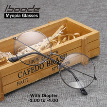 Load image into Gallery viewer, iboode Retro Vintage Metal Round Frame Myopia Glasses With Diopter -1.0 1.5 2.0 2.5 3.0 3.5 4 Nearsighted Glasses Optical Frames