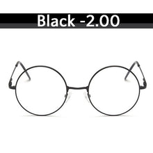 Load image into Gallery viewer, iboode Retro Vintage Metal Round Frame Myopia Glasses With Diopter -1.0 1.5 2.0 2.5 3.0 3.5 4 Nearsighted Glasses Optical Frames