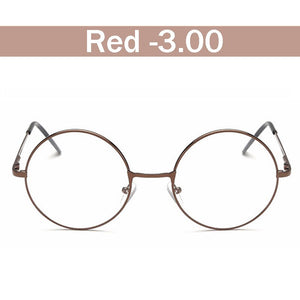 iboode Retro Vintage Metal Round Frame Myopia Glasses With Diopter -1.0 1.5 2.0 2.5 3.0 3.5 4 Nearsighted Glasses Optical Frames