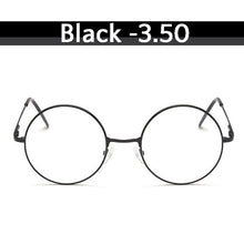 Load image into Gallery viewer, iboode Retro Vintage Metal Round Frame Myopia Glasses With Diopter -1.0 1.5 2.0 2.5 3.0 3.5 4 Nearsighted Glasses Optical Frames