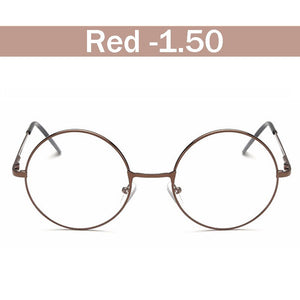 iboode Retro Vintage Metal Round Frame Myopia Glasses With Diopter -1.0 1.5 2.0 2.5 3.0 3.5 4 Nearsighted Glasses Optical Frames