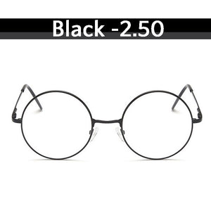 iboode Retro Vintage Metal Round Frame Myopia Glasses With Diopter -1.0 1.5 2.0 2.5 3.0 3.5 4 Nearsighted Glasses Optical Frames