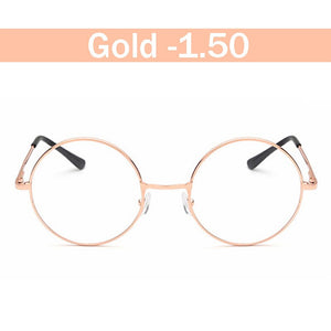 iboode Retro Vintage Metal Round Frame Myopia Glasses With Diopter -1.0 1.5 2.0 2.5 3.0 3.5 4 Nearsighted Glasses Optical Frames