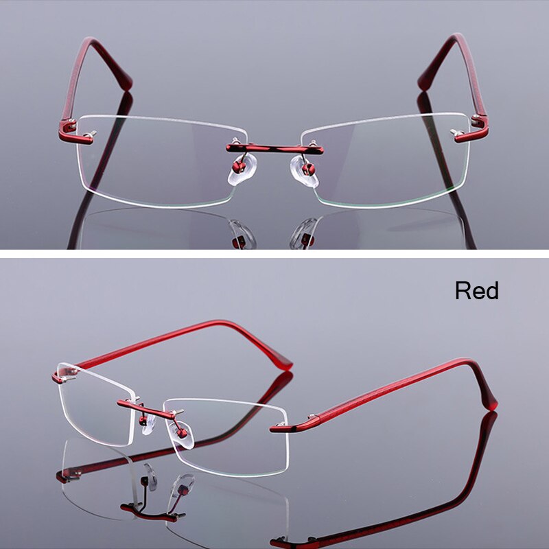 iboode Occhiali senza montatura ultraleggeri Occhiali da vista da donna Vintage Classic Square Frame Titanium Men Montatura per occhiali miopia ottica 