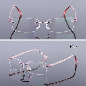 iboode Ultra-light Rimless Glasses Frame glasses Women Vintage Classic Square Frame Titanium Men Optical Myopia Spectacle Frame