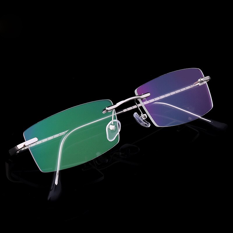 iboode Occhiali senza montatura ultraleggeri Occhiali da vista da donna Vintage Classic Square Frame Titanium Men Montatura per occhiali miopia ottica 