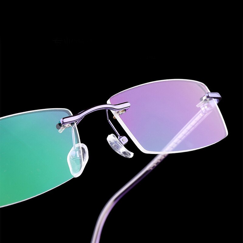 iboode Occhiali senza montatura ultraleggeri Occhiali da vista da donna Vintage Classic Square Frame Titanium Men Montatura per occhiali miopia ottica 
