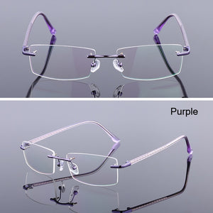 iboode Ultra-light Rimless Glasses Frame glasses Women Vintage Classic Square Frame Titanium Men Optical Myopia Spectacle Frame