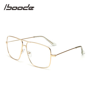 iboode Vintage Gold Metal Glasses Frame Women Men Anti-blue Light Classic Square Optical Lens Eyewear Spectacle Unisex Sunglass