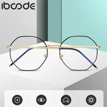 Load image into Gallery viewer, iboode Vintage Metal Irregular Polygon Frame Glasses Women Men Anti Blue Light Eyeglasses Computer Goggle Unisex Eyewear Mirror