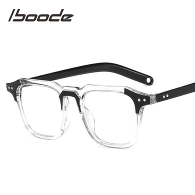 iboode Women Men Oversized Square Glasses Frame Korean Frame Retro Transparent eyeglasses PC Optical Spectacles For Male