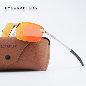 imless Metal Glasses Eyewear Orange Mens UV400 Polarized Sunglasses Sports Driving Mirrored Sunglasses 3043DM