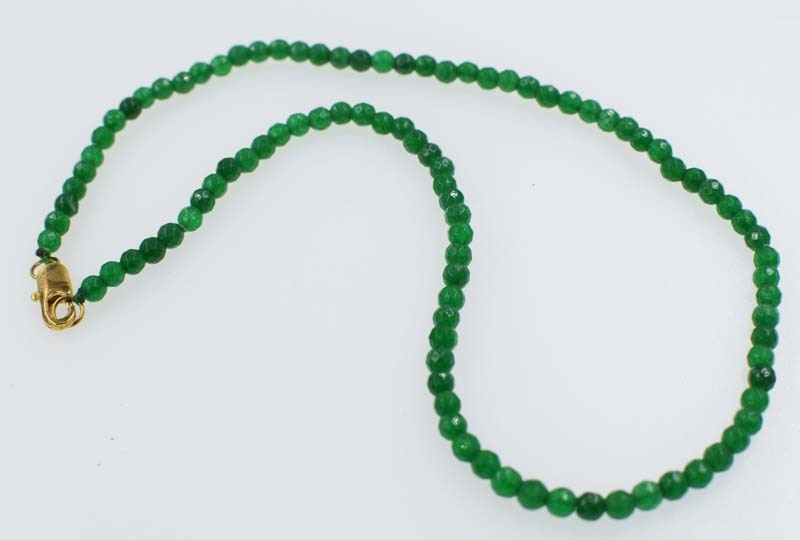 jade green round faceted necklace 4mm 16.5inch chocker wholesale beads nature blue rabinbow