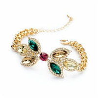 Carica l'immagine nel visualizzatore di Gallery, jewelry womens charm green black pink yellow crystal inl gilded bracelet gift