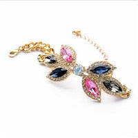 Carica l'immagine nel visualizzatore di Gallery, jewelry womens charm green black pink yellow crystal inl gilded bracelet gift