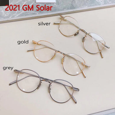 korea Handmade GENTLE SOLAR Small Round Titanium Glasses Frame Men Women Eyeglasses Ant Blue light lens Myopia Reading Eyewear