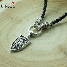 Carica l&#39;immagine nel visualizzatore di Gallery, 1pcs dropshipping men necklace Archangel St.Michael Protect Me Saint Shield Protection Charm russian orhodox pendant