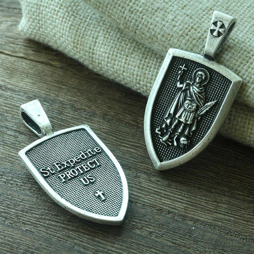 1pcs dropshipping men necklace Archangel St.Michael Protect Me Saint Shield Protection Charm russian orhodox pendant