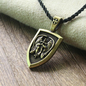 1pcs dropshipping men necklace Archangel St.Michael Protect Me Saint Shield Protection Charm russian orhodox pendant