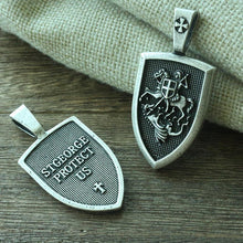Carica l&#39;immagine nel visualizzatore di Gallery, 1pcs dropshipping men necklace Archangel St.Michael Protect Me Saint Shield Protection Charm russian orhodox pendant