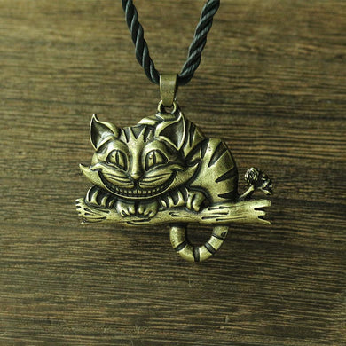 1pcs viking cheshire cat women necklace pendant Sweater chain cute cat animal jewelry