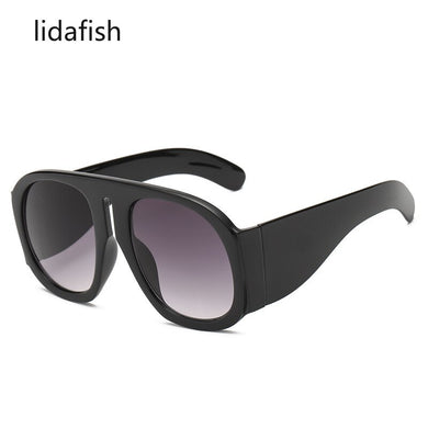 lidafish Men Women Oversized Sunglasses Vintage Round Shape Gradient Eyewear Outdoor Sports Sun Glasses