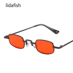 lidafish  Retro Square Small Frame Sunglasses Designers Men Metal Frame Sunglasses UV400