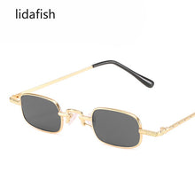 Load image into Gallery viewer, lidafish  Retro Square Small Frame Sunglasses Designers Men Metal Frame Sunglasses UV400