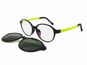 light weight ULTEM oval shape optical glasses frame with removable polarized sunglasses clips for teenagers 1303