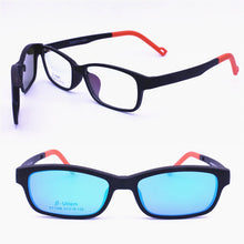 Load image into Gallery viewer, light weight ULTEM rectangle shape optical glasses frame with removable polarized sunglasses clips for teenagers 1306