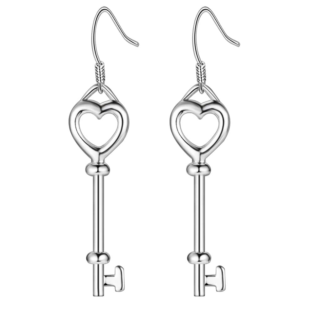 love heart key fashion high quality Silver Earrings for women fashion jewelry earrings /GFAHLARP NEOPCSXM