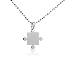 Load image into Gallery viewer, lover Paired Couple Pendants 60cm Necklace Stainless Steel Smooth Puzzle Necklaces for Lover Woman Man Collar Collier Polishing