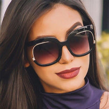 Load image into Gallery viewer, Oversized Square Gradient Sunglasses Women Men Half frame metal Famous Brand Designer Sun glasses Female UV400 Shades