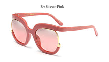 Load image into Gallery viewer, Oversized Square Gradient Sunglasses Women Men Half frame metal Famous Brand Designer Sun glasses Female UV400 Shades