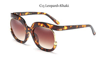 Load image into Gallery viewer, Oversized Square Gradient Sunglasses Women Men Half frame metal Famous Brand Designer Sun glasses Female UV400 Shades