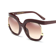 Load image into Gallery viewer, Oversized Square Gradient Sunglasses Women Men Half frame metal Famous Brand Designer Sun glasses Female UV400 Shades